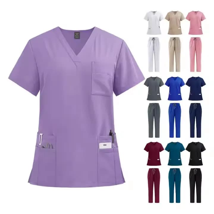 Medical professional wearing custom scrubs