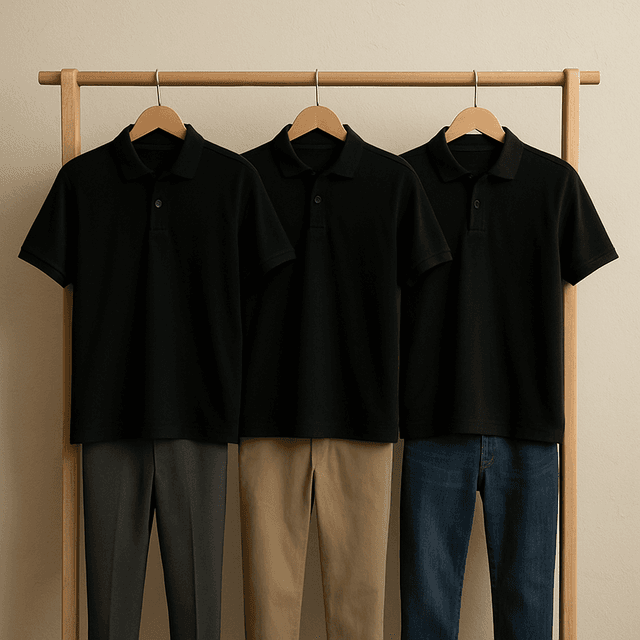 黑色Polo衫搭配示例